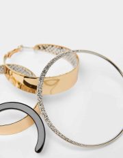 Set of 3 pairs of hoop earrings - Image 5