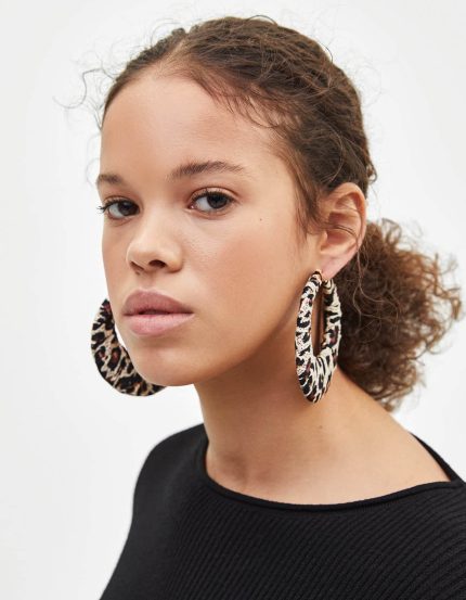 Maxi leopard hoop earrings
